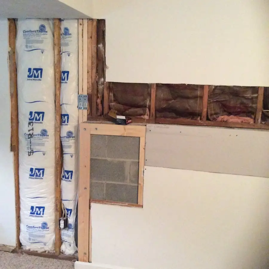 Wall insulation replacement during Basement Flood Cleanup in Dickson